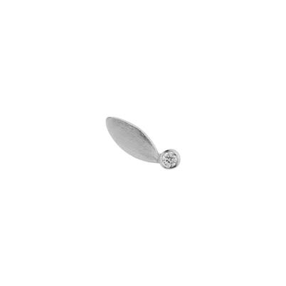 Stine A Big Dot Leaf Ørering Light Peridot Silver